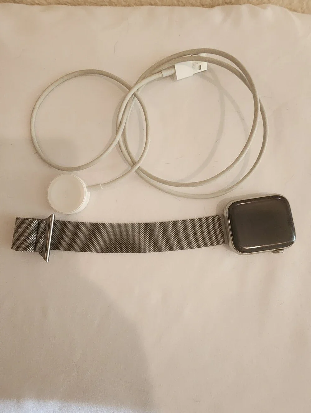 Apple Watch S8 45mm Stainless Steel Cellular + Milanese Loop & Charger